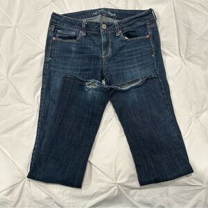 Low Rise Y2K American Eagle Outfitters Bootcut Jeans With Sequin Detail